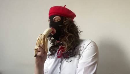 Banana sucking sissy slut