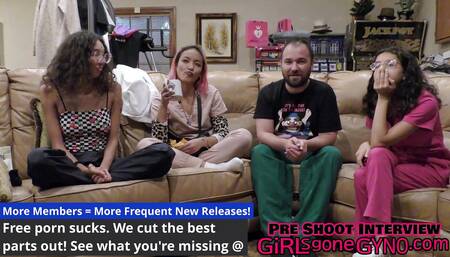 3 Female Nurses Are Made To Examine Each Other Under Watchful Eye Of Male Doctor Tampa At GirlsGoneGynoCom!