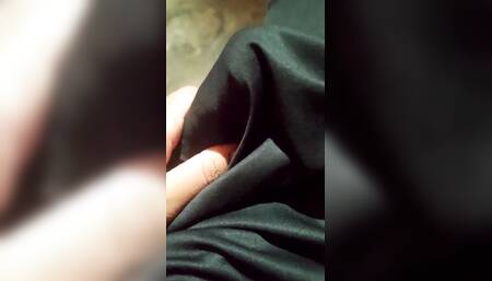 alone dick rubbing and handjob cloth over it