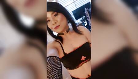 The Little Sissy in black outfits