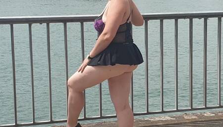 the biggest slut in Alsace shows her ass in the street in public in front of passers-by