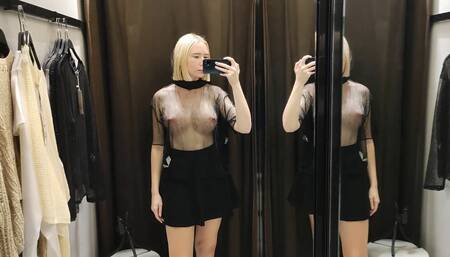 Try On Haul Transparent Clothes, Completely See-Through. At The Mall