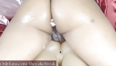 HORNY EBONY SLUT HUMP SEX DOLL'S ASS UNTIL SHE FALLS S. THEN PISS AND CREAM ALL OVER