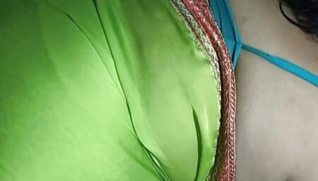 My Indian stepmom dress remove and saree wear my front side I see and record video