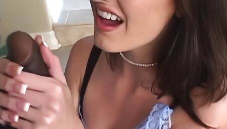 Interracial Threesome Sex with Hot Haley Young