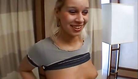 Blonde Uses Her Mouth and Tits for a Cum