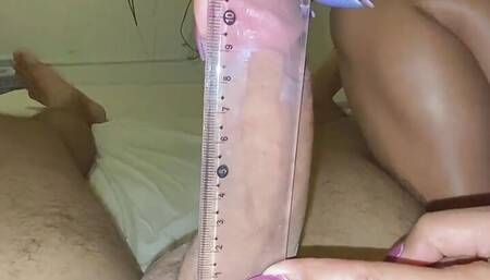 Hey cousin, I'm going to measure your dick size. And we will only have sex if your dick is over 19 centimeters