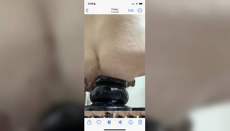 XXL wrecking ball dildo anal destruction and cleanup up