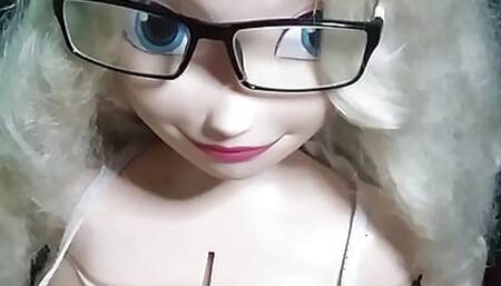 I masturbate in front of my Elsa doll.