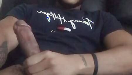 Big dick Lightskin man stroking Dick