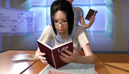 Asian Girl Studying While Getting Anal - 3D Hentai