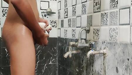 Young boy bathing caught on webcam
