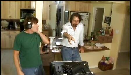 Lesbian babes kissing, sucking and fucking for the camera on the sofa