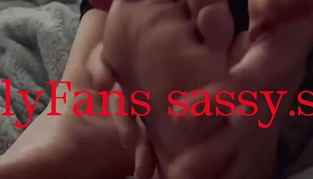 My painted feet are nicely stroked and massaged