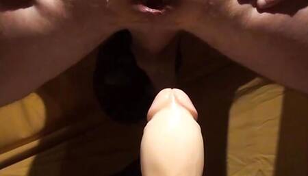 Young Twink stuffs 8 cm thick Exotic Erotics Halfling Dildo in ass!!