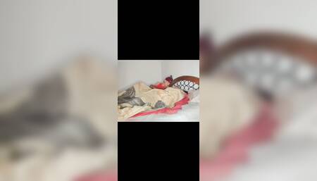 My friend very scared after watching a horror movie and wants to accompany me in my bed