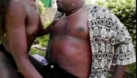Monique does oral and gets facial cmshot after cock fucking on the lawn