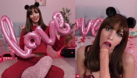 Valentine's Day JOI - Dildo Sucking With Big Facial