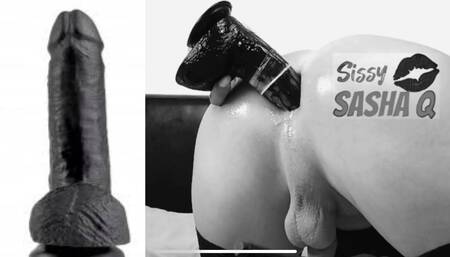 Sissy whore cums with dildo