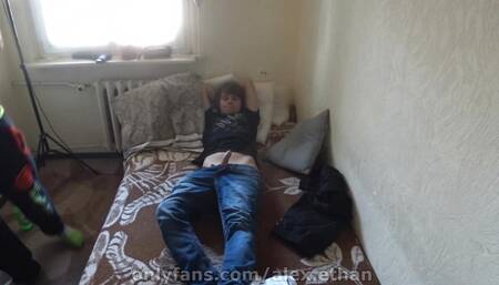 Horny, young boyfriends play with each other