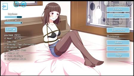 Bonds BDSM Hentai game Ep.1 two girls tying up a cute classmate with shibari ropes to tickle her