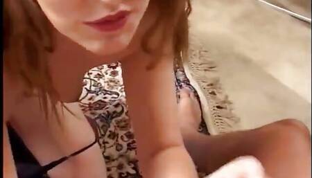 Horny babe enjoying a deep fuck from  a huge long dick