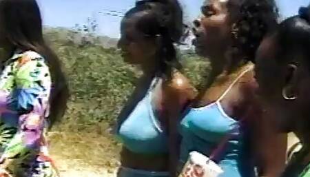 Porn legend Ron Jeremy has four lusty black bitches sucking and fucking him