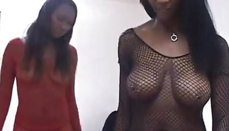 One babe is sucking a cock and getting her asshole eaten out by a lesbian friend