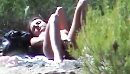 Teen solo sex in the dunes of Mallorca