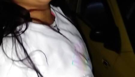 fucking with the taxi driver in public outdoor place after masturbating my pussy in the taxi cab and my cuckold films