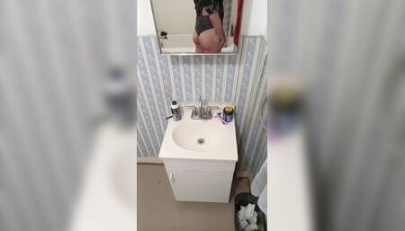 Showing my mixed booty in the mirror