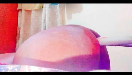 Pakistani Femboy big booty Lots of gaping and farting from chair rod in ass