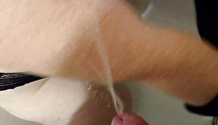 Peeing on body and clothes