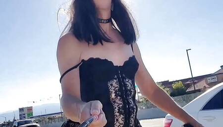 Sissy Slut Humiliation Walk in Rush Hour Traffic