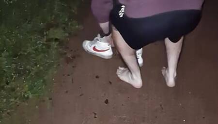 Stripping and Leaving Clothes to Cum