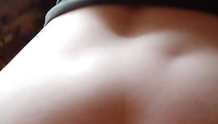 Fucking my chubby big butt wife's hairy pussy