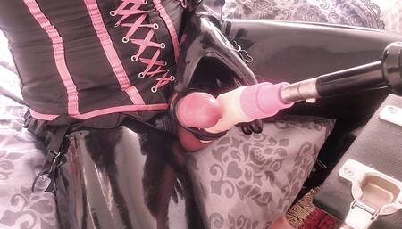 LATEXCYBERDOLL - Using a fuckmachine to cum