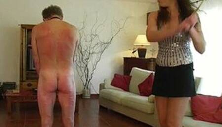 Caning his white back - Brutal Princess & osel - MP4 Clip