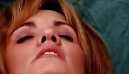 Sexy leggy beauty plays with her pretty pussy and then rides hard cock