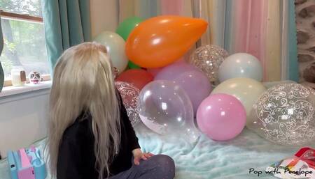 Blowing up over 25 Balloons then Nail Popping them All!