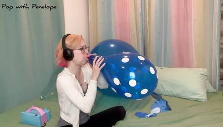 10 Nail POPS! Blowing up and Deflating Blue Balloons!