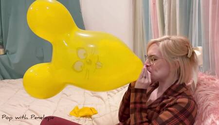 Blowing up 2 Yellow Mice Balloons until they Pop!