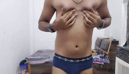 Licking own sperm beating nipples slave boy with passion to please his master