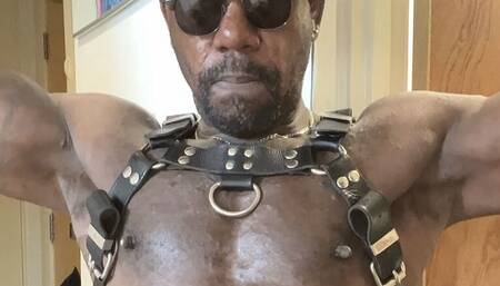 Black Muscle Fetish Attired Smoke & Flex