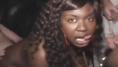 19yo Braces Black Chick Teen Stripper Big Tits Gangbang Nasty Old White Cocks in Porno Theater Sperm Squirting!