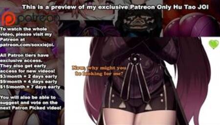 HENTAI JOI - Hu Tao PATREON EXCLUSIVE SNEAK PEEK (TEASING, EDGING, BREATHPLAY, GENSHIN IMPACT)