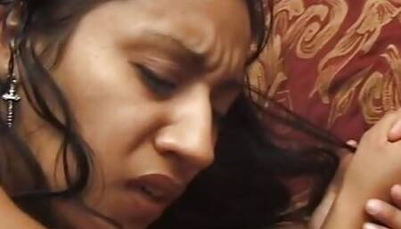 Indian chick gets smashed hard on the couch