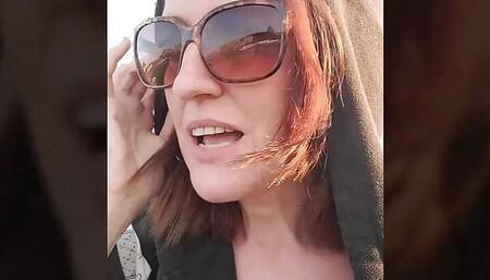 Redhead Mom Fucks Her Ass and Hairy Pussy with Dildo in Planet Fitness Shower Room