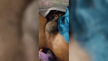Bbw Sissy chub CD easily taking dildo in her slutty asshole