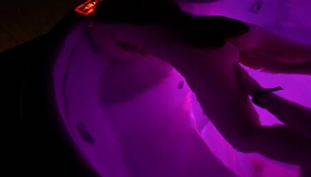 Dirty Talking Schoolgirl Gets Fucked by a Stranger in a Hot Tub in Public, Neighbours Can Hear Us